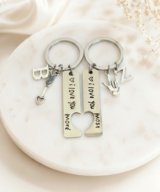 Personalized “I Love You" Keychain Set