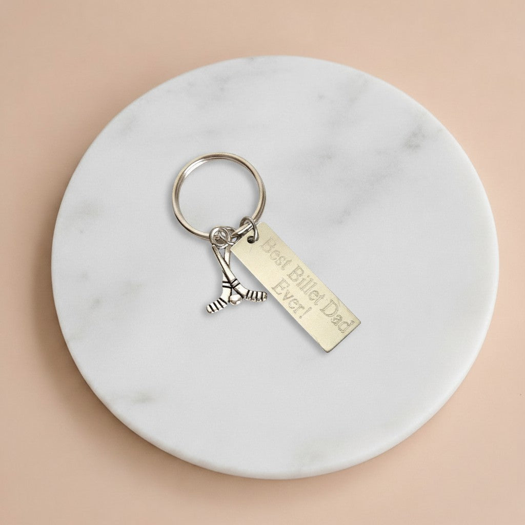 Personalized Ice Hockey Keychain