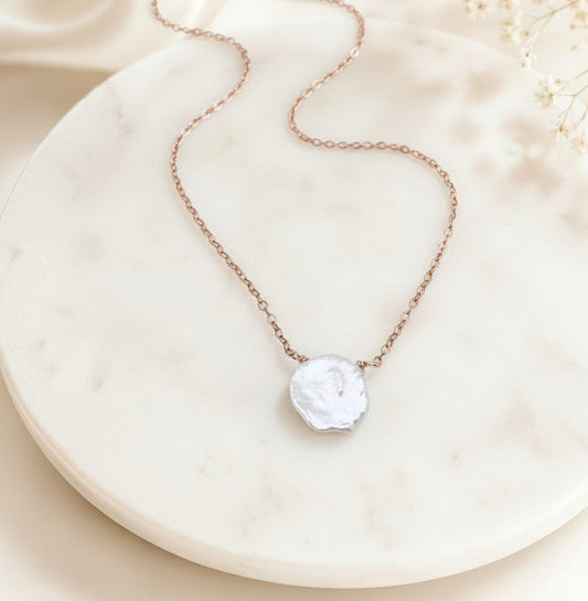Keshi Pearl Necklace • Sterling Silver & Gold Filled