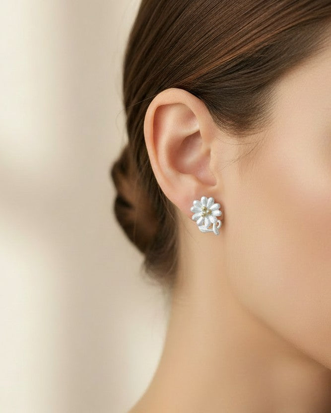 Sterling Silver Flower Stud Earrings