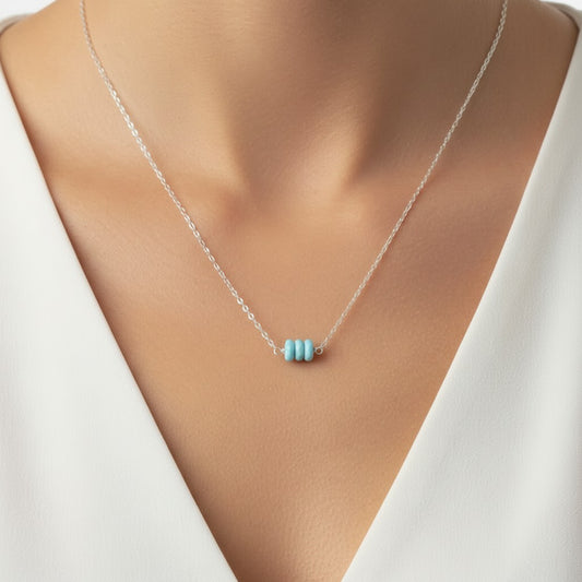 Larimar Necklace • Sterling Silver & Gold Filled