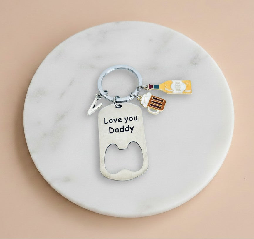 Personalized Stainless Steel Bottle Opener Keychain