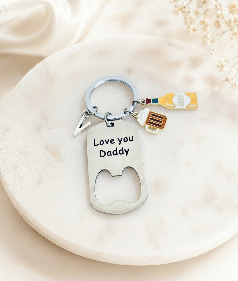 Personalized Stainless Steel Bottle Opener Keychain