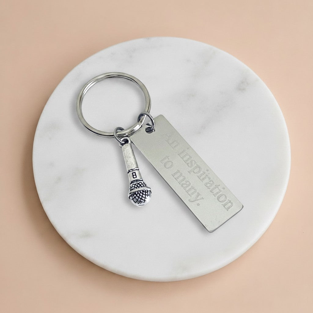 Personalized Microphone Keychain