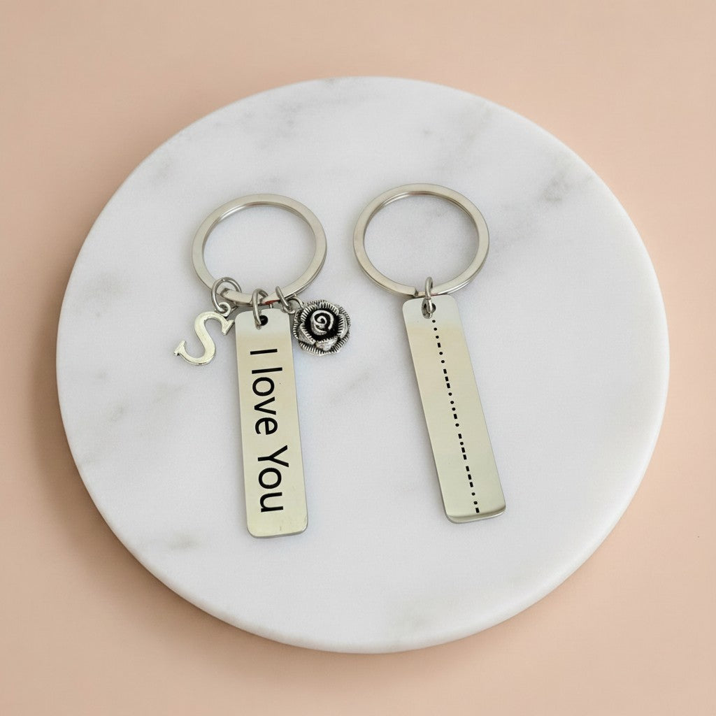 Personalized Morse Code Keychain