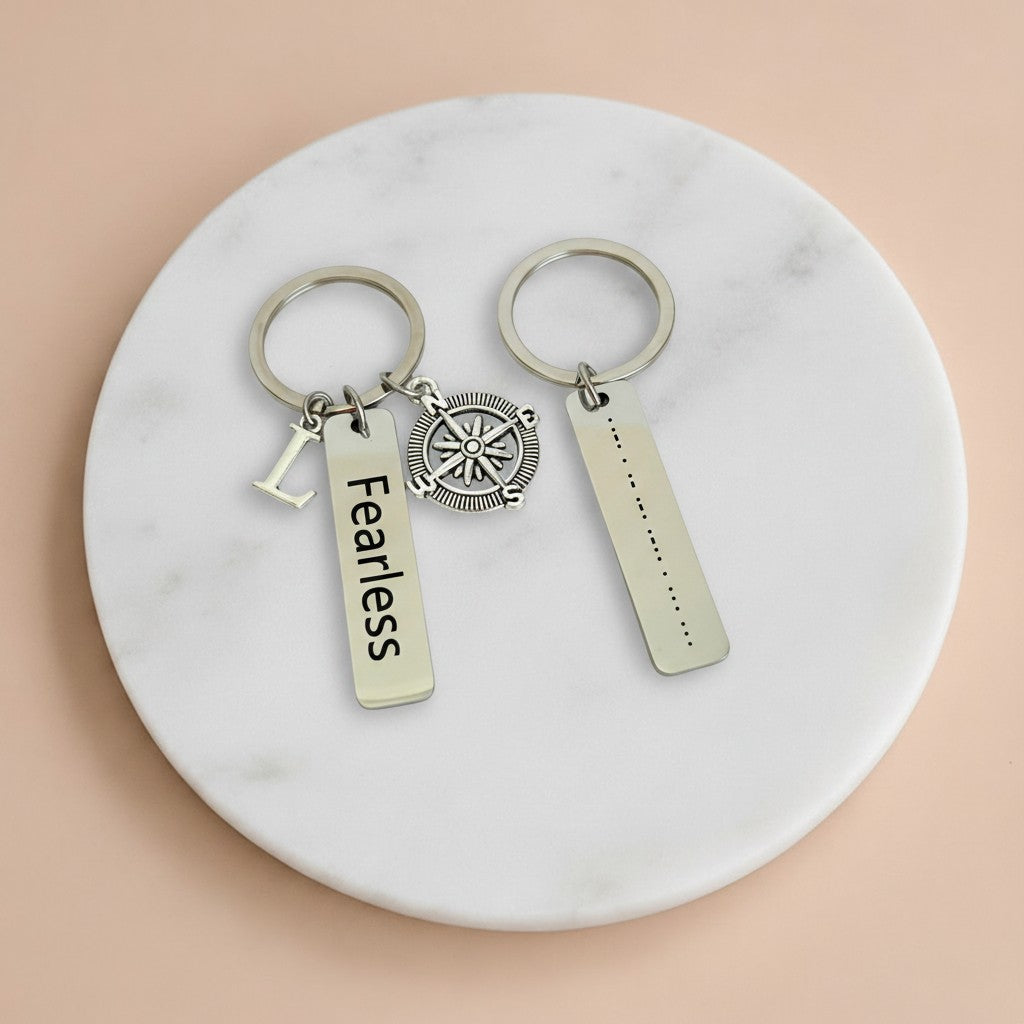 Personalized Morse Code Keychain