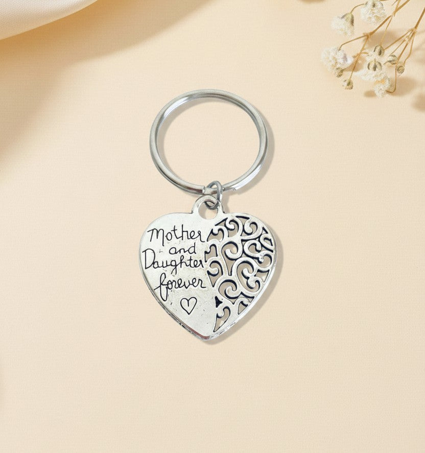 Base Metal Mom Daughter Keychain