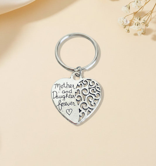 Base Metal Mom Daughter Keychain