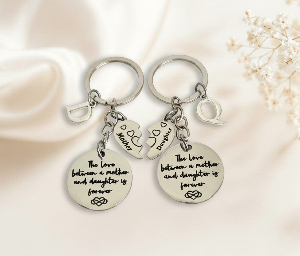 Personalized Mother & Daughter Keychain Set