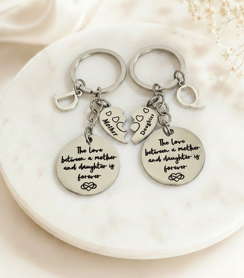 Personalized Mother & Daughter Keychain Set