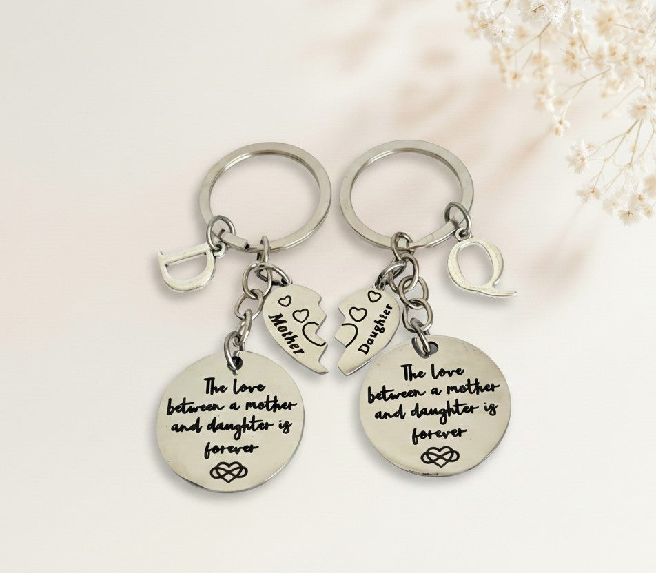 Personalized Mother & Daughter Keychain Set