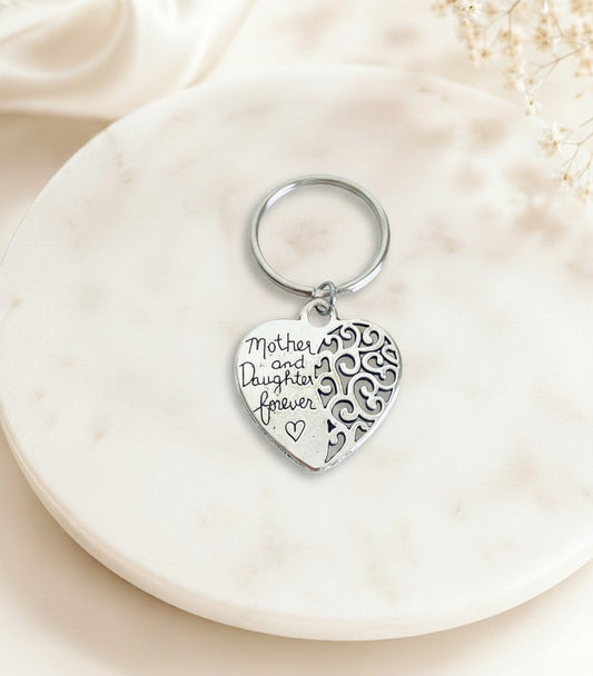 Base Metal Mom Daughter Keychain
