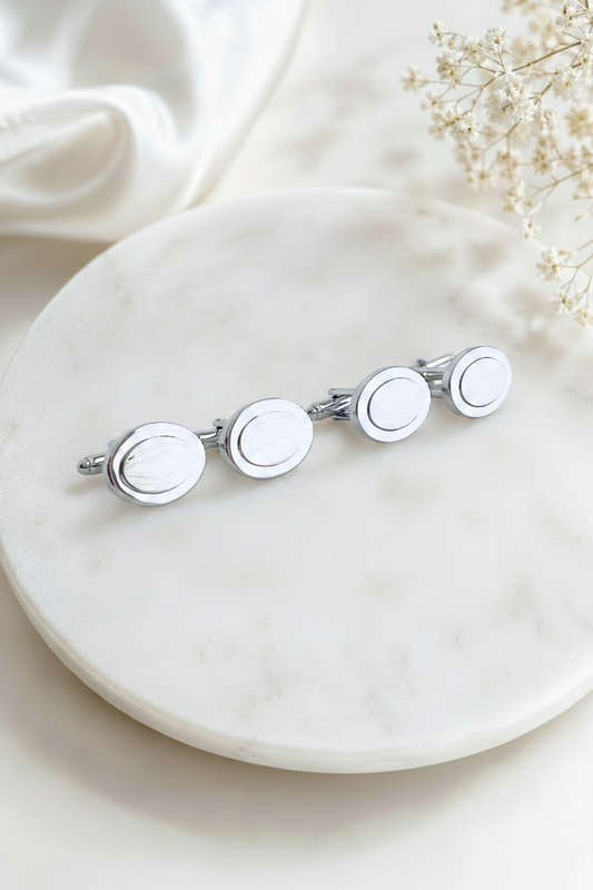 Personalized Oval Cufflinks • Gift for Him