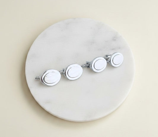 Personalized Oval Cufflinks • Gift for Him