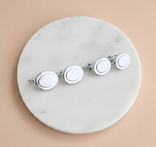 Personalized Oval Cufflinks • Gift for Him