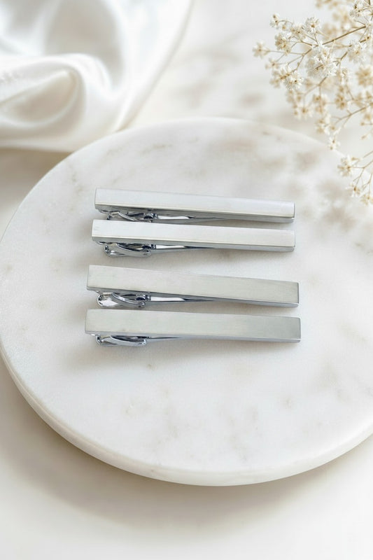 Personalized Short Tie Clip • Polished or Matte Finish