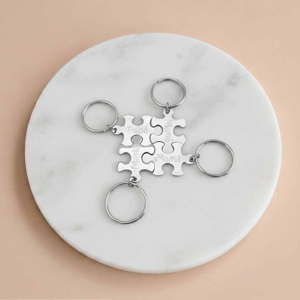 Personalized Stainless Steel Puzzle Keychain