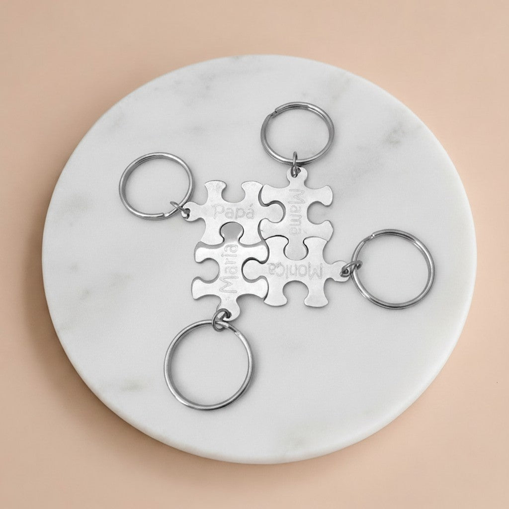 Personalized Stainless Steel Puzzle Keychain