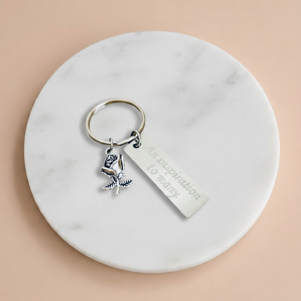 Personalized Rose Keychain