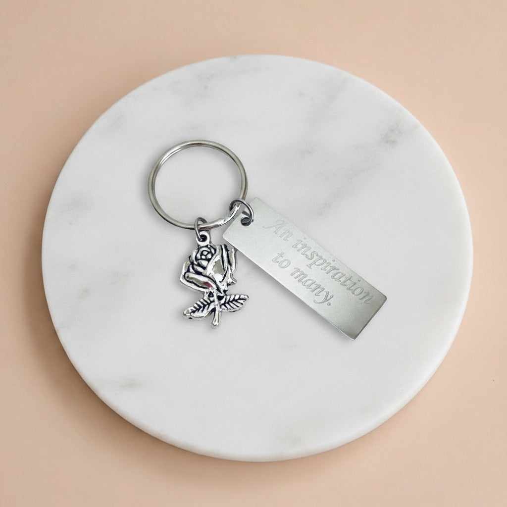 Personalized Rose Keychain