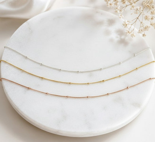 Dainty Satellite Chain Bracelet • Sterling Silver, Gold Filled & Rose Gold