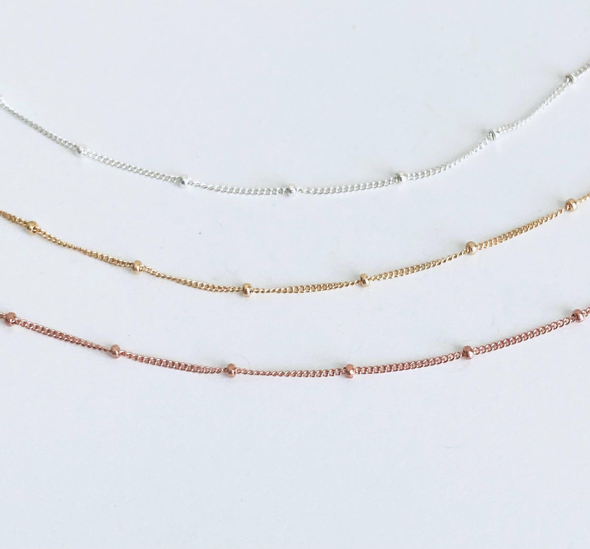 Satellite Chain Necklace • Sterling Silver, Gold Filled or Rose Gold Filled
