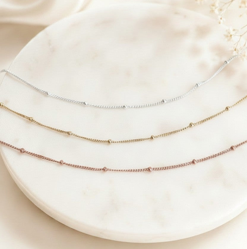 Satellite Chain Necklace • Sterling Silver, Gold Filled or Rose Gold Filled