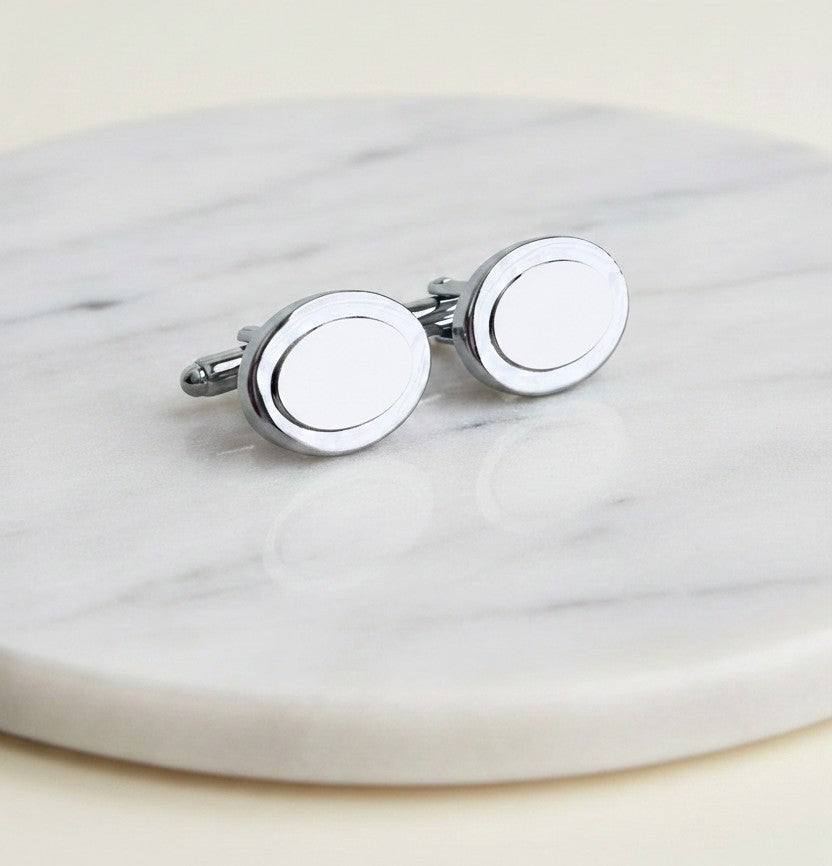 Personalized Oval Cufflinks • Gift for Him