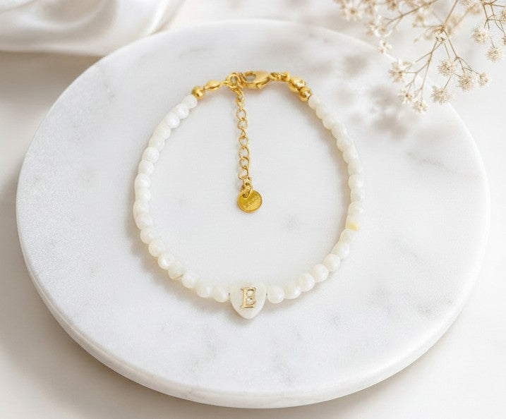 Personalized Shell Initial Bracelet