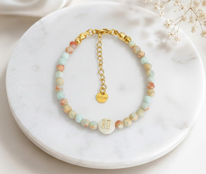 Personalized Shell Initial Bracelet