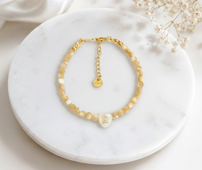 Personalized Shell Initial Bracelet