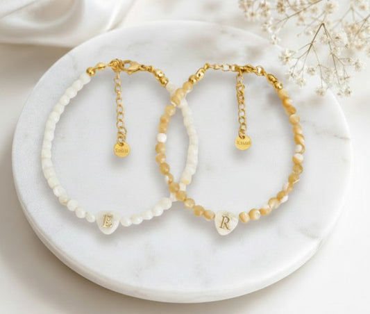 Personalized Shell Initial Bracelet
