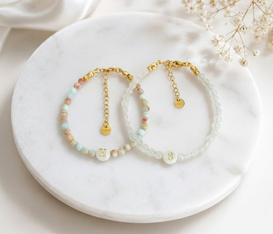 Personalized Shell Initial Bracelet