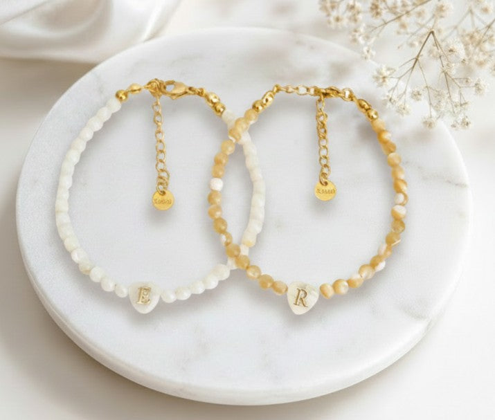 Personalized Shell Initial Bracelet
