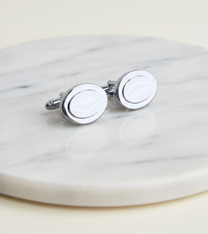 Personalized Oval Cufflinks • Gift for Him