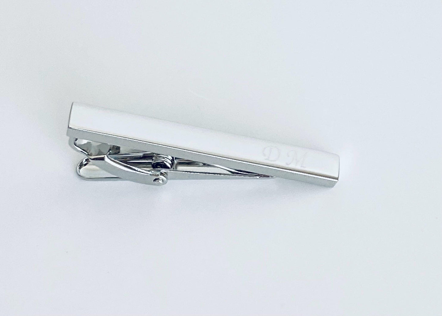Personalized Short Tie Clip • Custom Engraved Tie Bar in Polished or Matte Finish, Wedding & Gift for Him