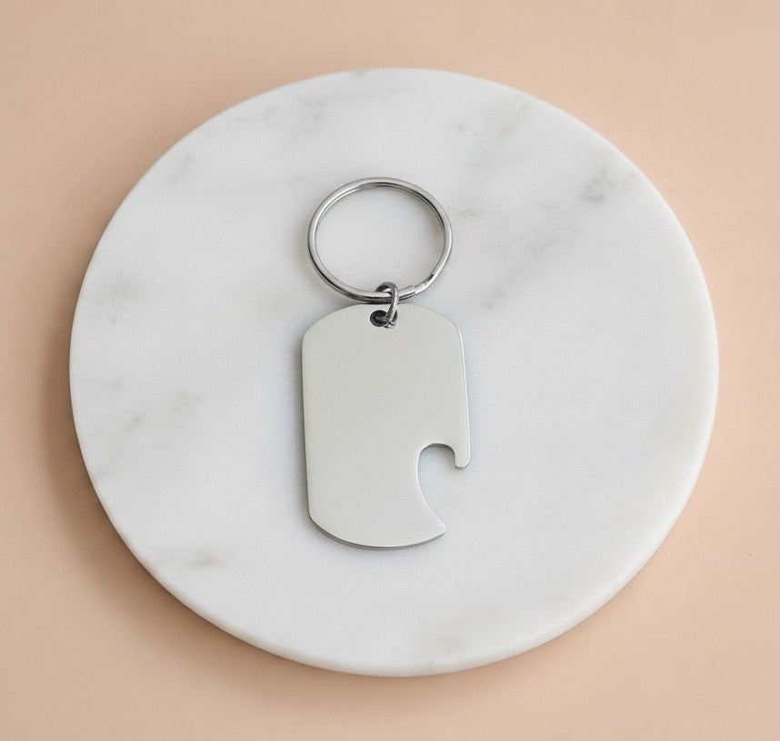 Personalized Stainless Steel Bottle Opener Keychain