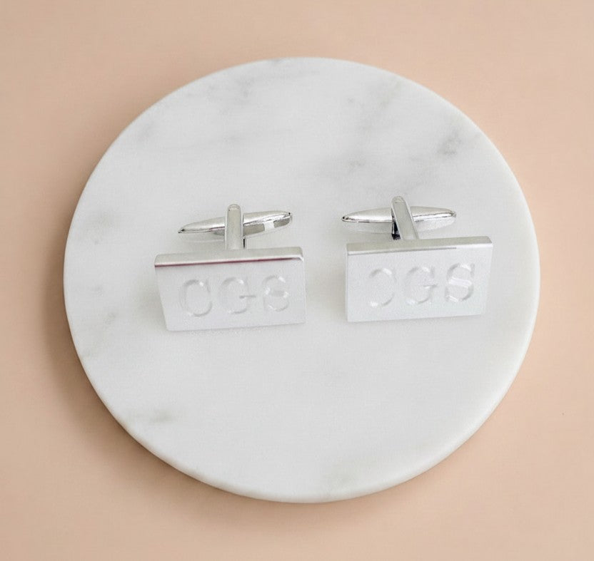 Personalized Polished Rectangle Cufflinks