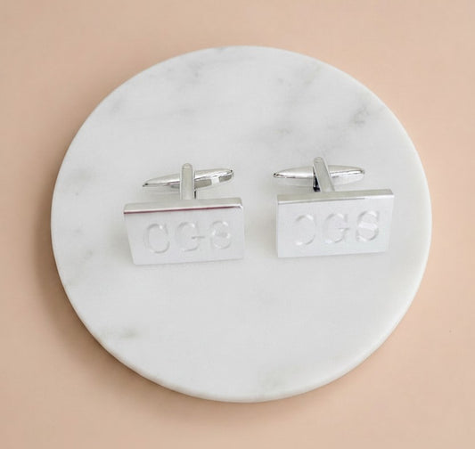 Personalized Polished Rectangle Cufflinks