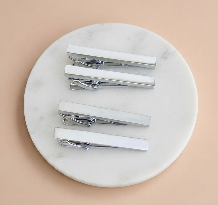 Personalized Short Tie Clip • Polished or Matte Finish