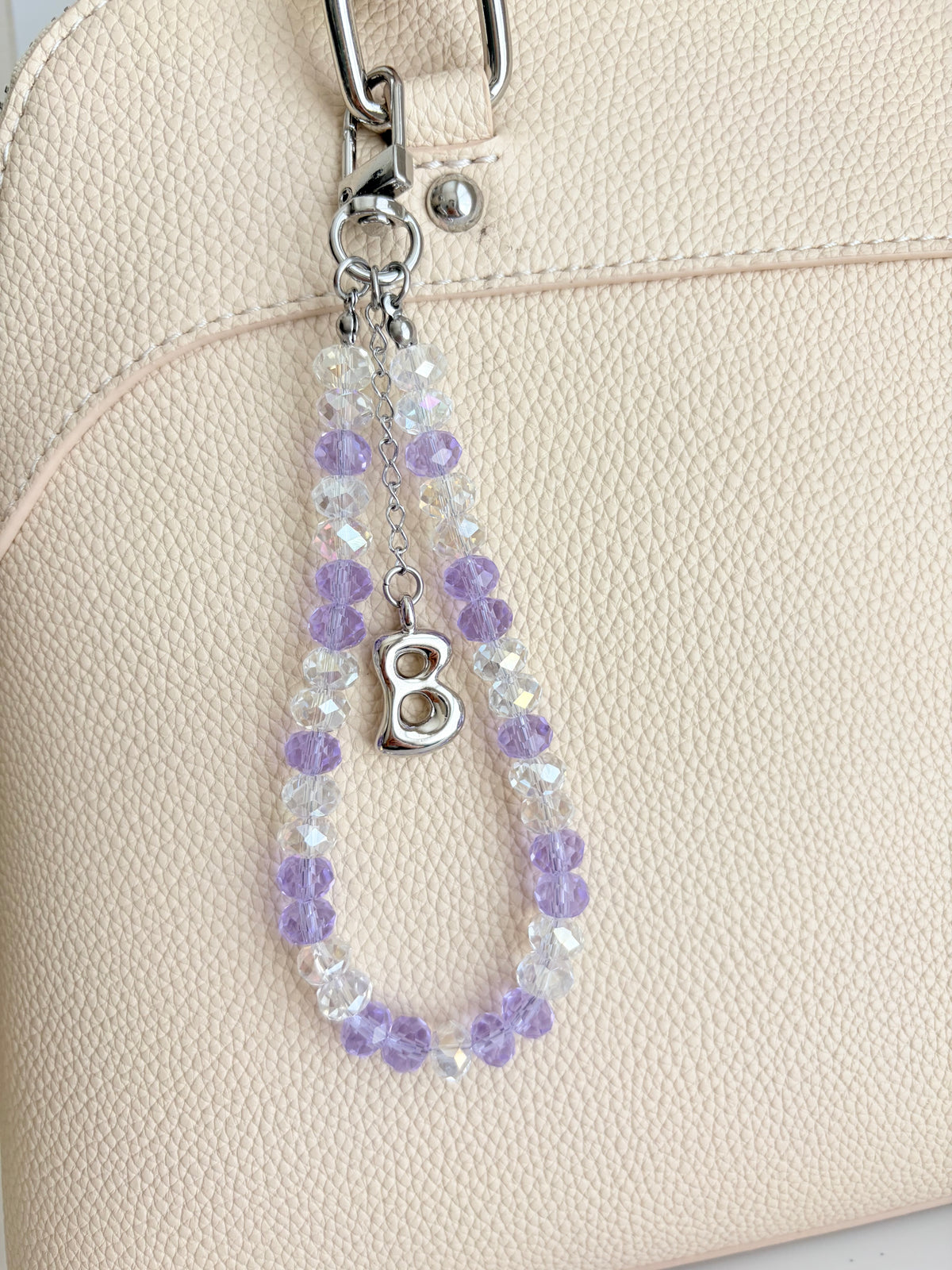 Personalized Initial Purse Charm • Crystal Beaded Bag Charm