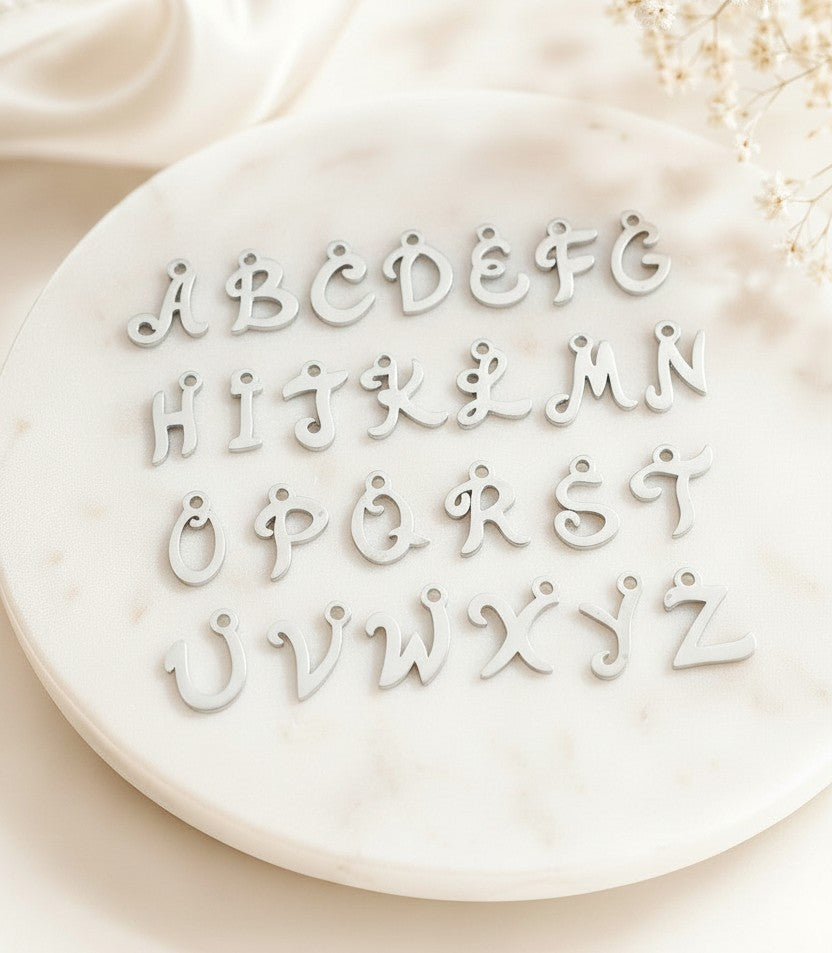 Personalized Mini Paperclip with Script Initial & Birthstone & Satellite Chain Necklace Set