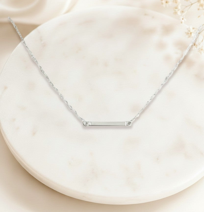 Sterling Silver Tiny Bar Necklace