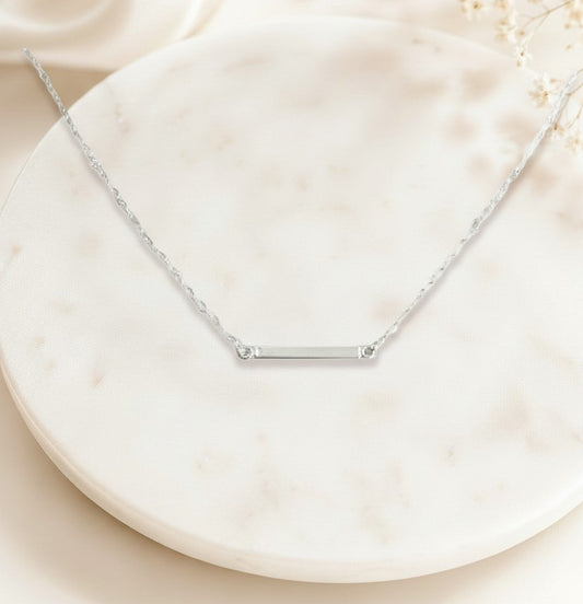 Sterling Silver Tiny Bar Necklace