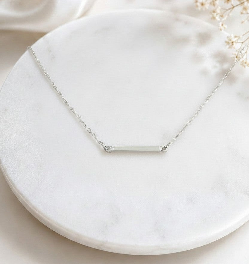 Sterling Silver Tiny Bar Necklace
