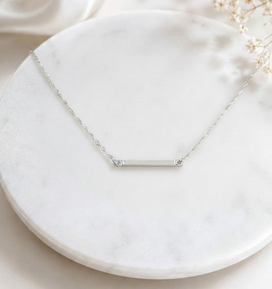 Sterling Silver Tiny Bar Necklace