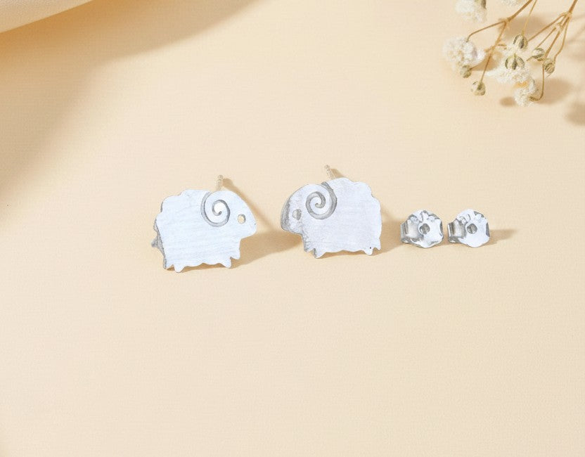 Sterling Silver Elephant Stud Earrings