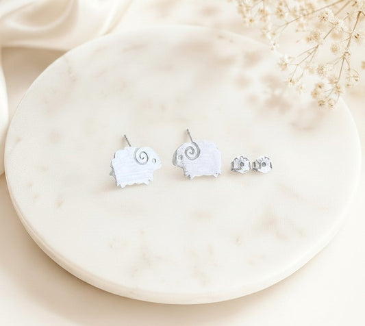 Sterling Silver Elephant Stud Earrings