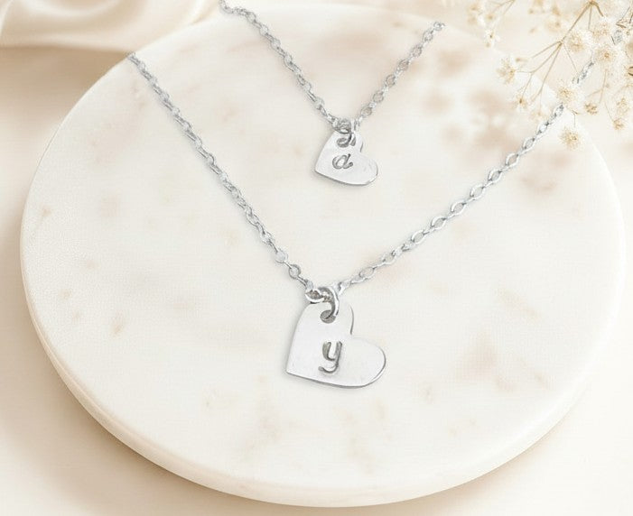 Personalized Sterling Silver Sideway Heart Necklace