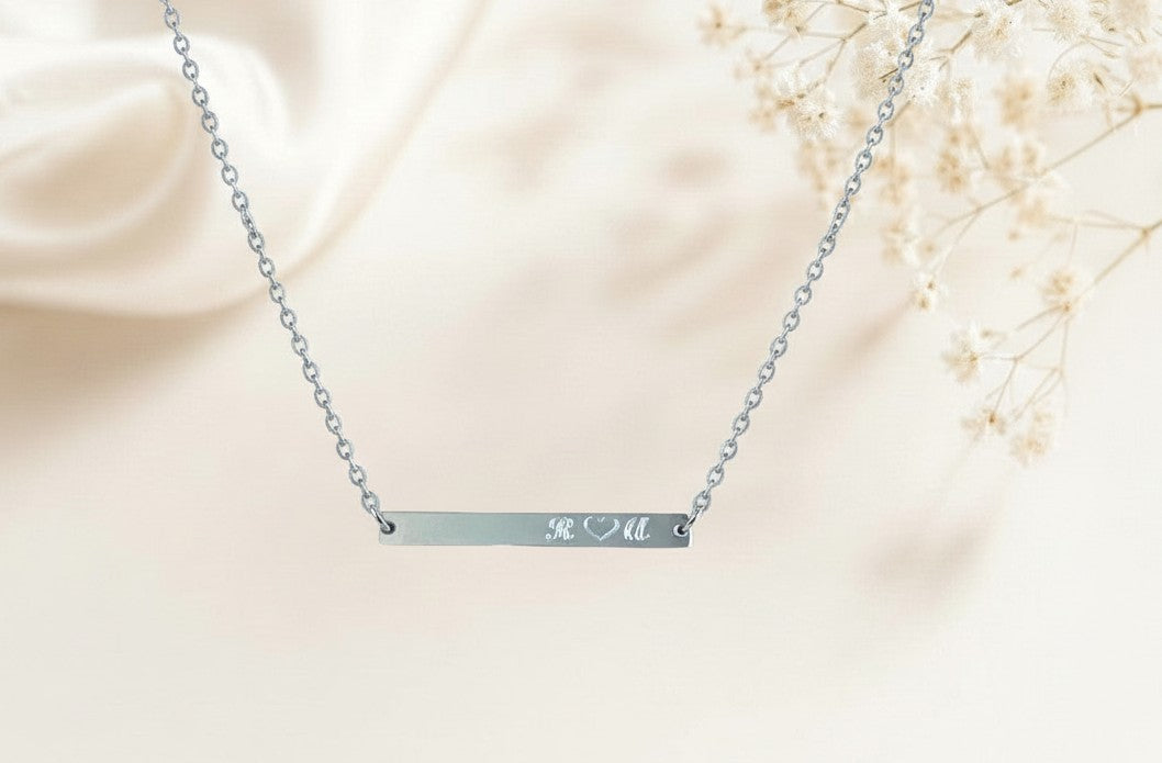 Personalized Stainless Steel Skinny Bar Necklace